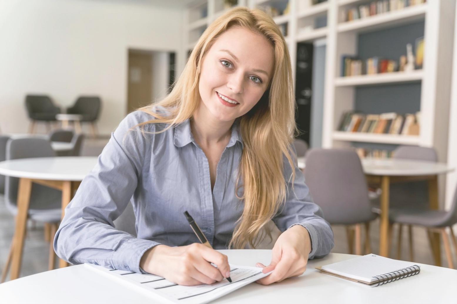 Modern office workspace with financial documents and planning materials